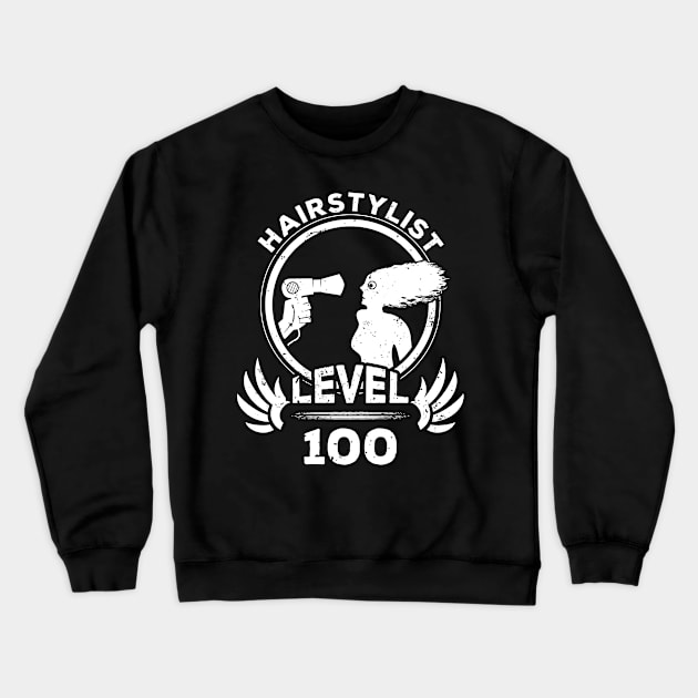 Level 100 Hairstylist Gift Crewneck Sweatshirt by atomguy